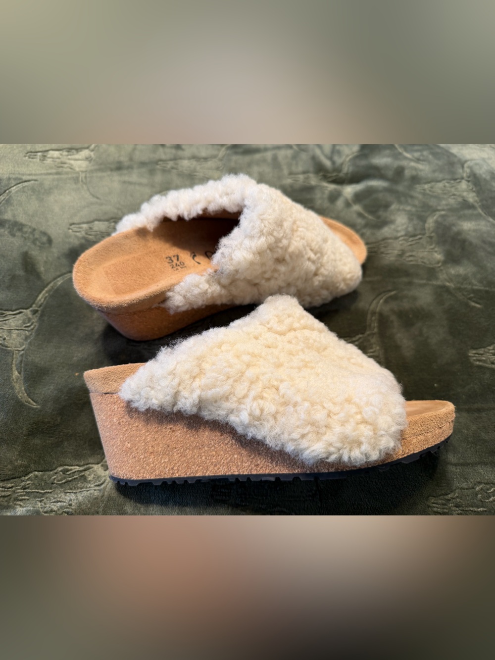 Papillio Cream Faux Shearling Slides